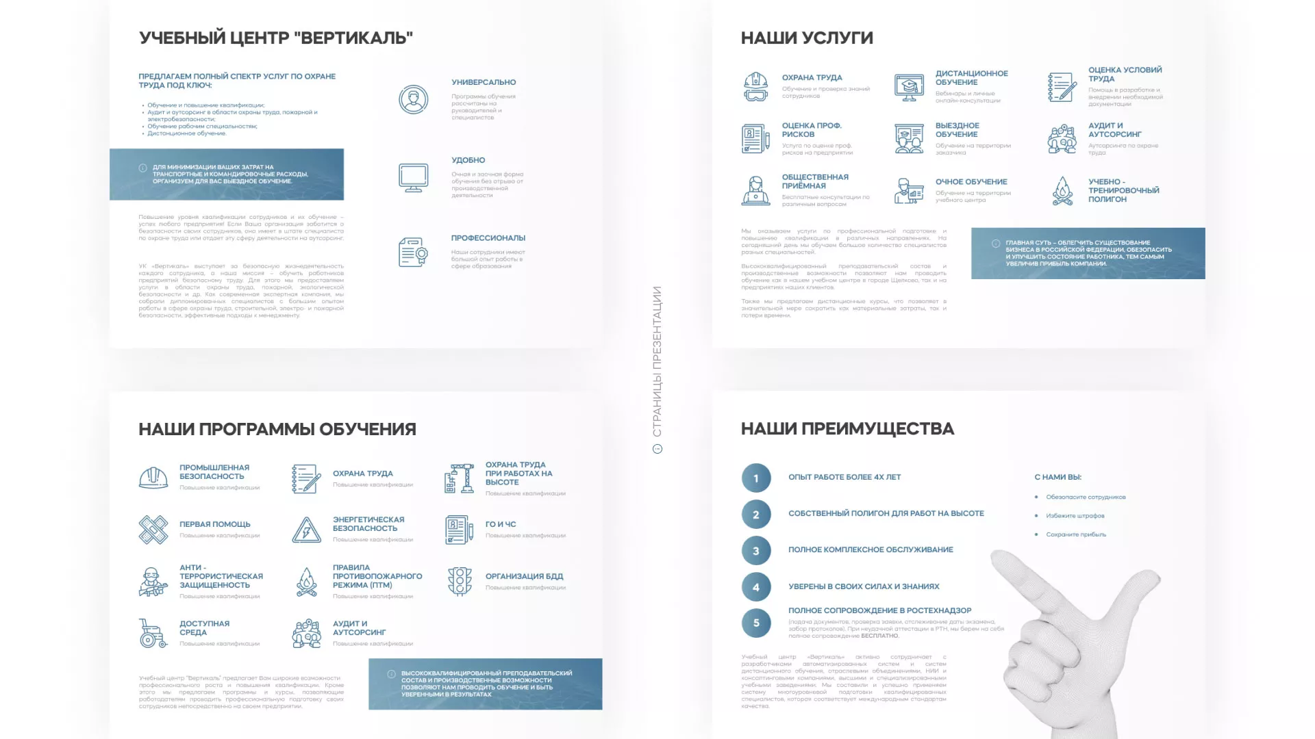 Разработка презентации для учебного центра «Вертикаль» в Ипатово