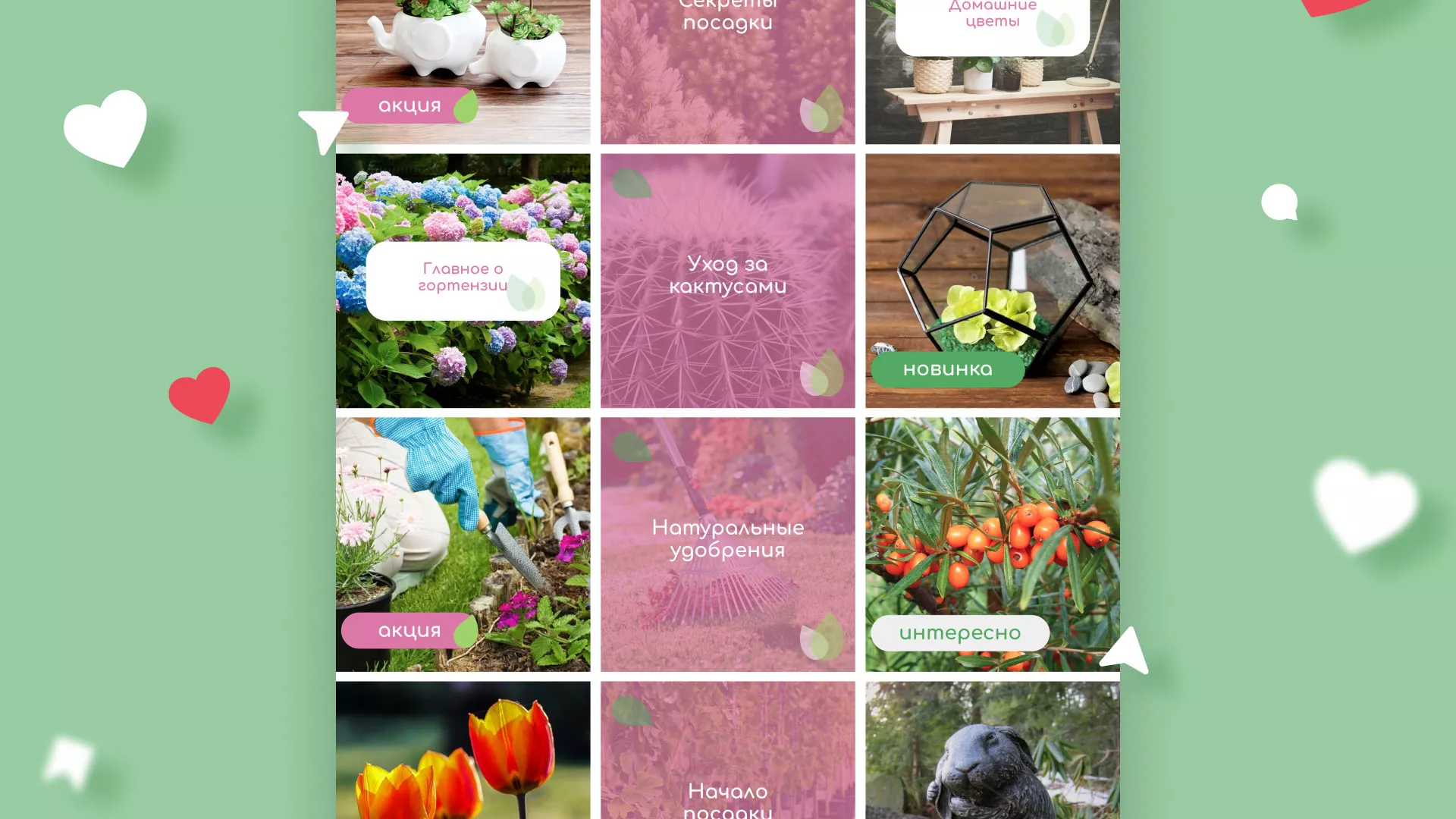 Разработка оформления профиля Instagram для магазина «Floraint» в Ипатово