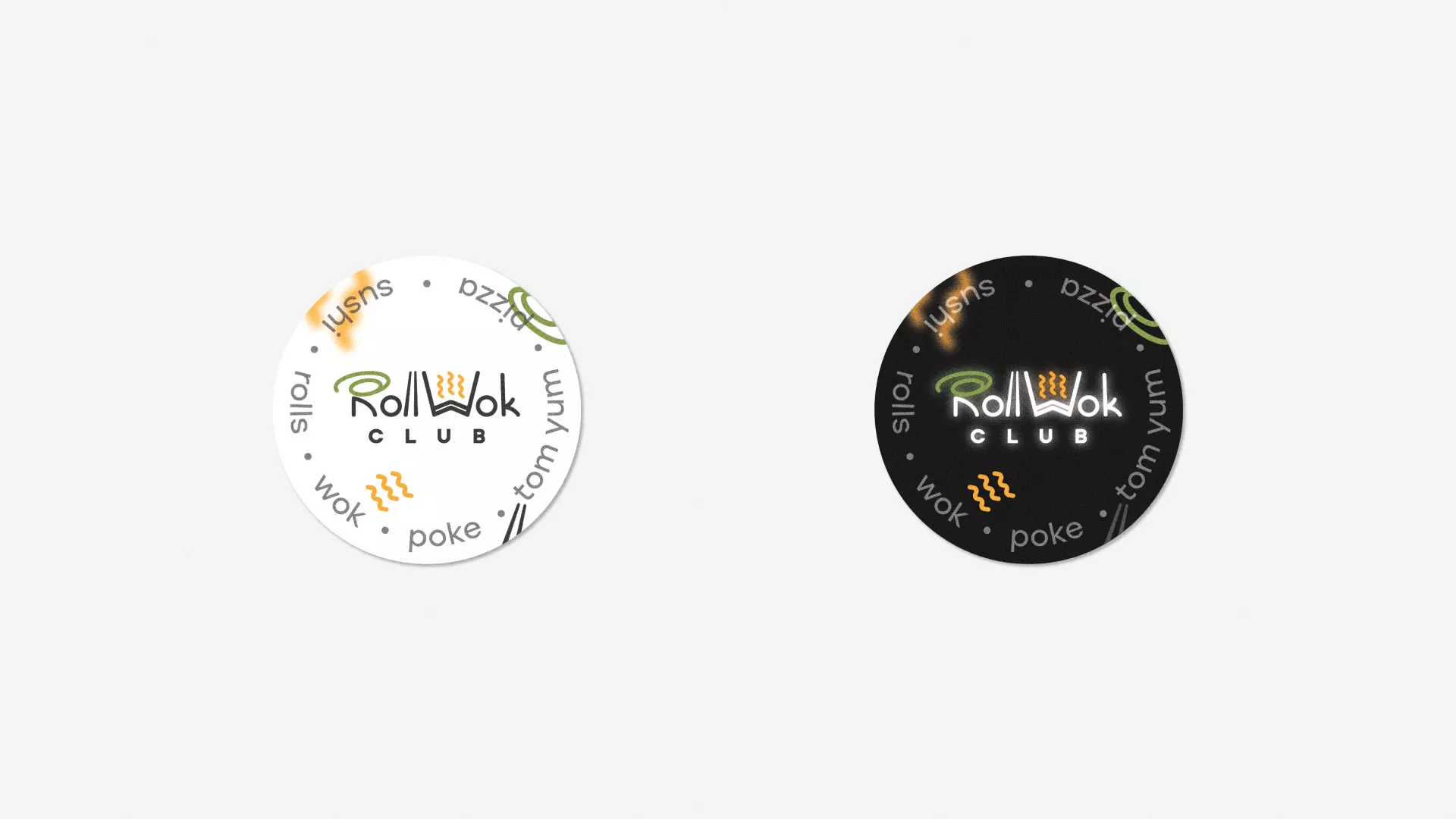 Разработка наклеек для суши-бара «Roll Wok Club» в Ипатово